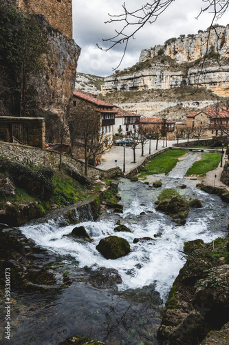 Waterfall in the streets of village of Orbaneja del Castillo in Burgos, Spain © Beatriz