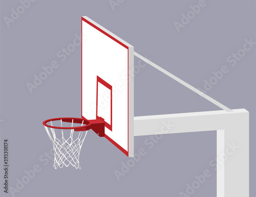 Basketball hoop. Vector illustration. Realistic isometry style