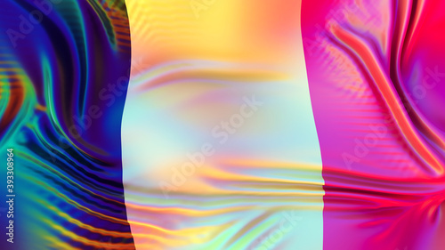 Belgium flag with LGBT rainbow reflections. Gay friendly country. 3d render illustration