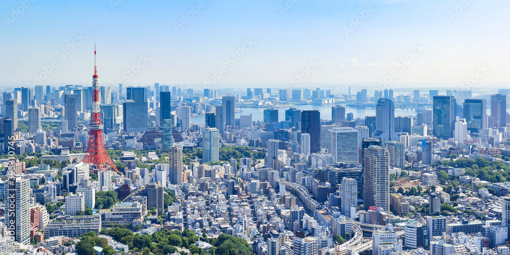 東京タワーと湾岸エリア