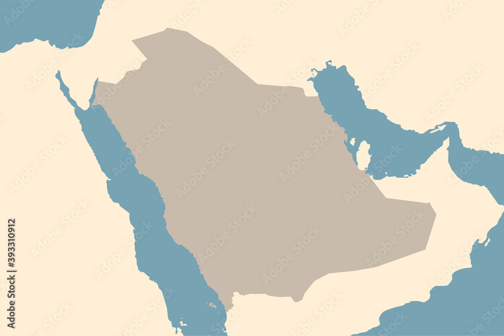 Fototapeta premium Illustration d'une carte de l'Arabie Saoudite