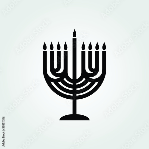 Menorah icon isolated on white background. Vector illustration.