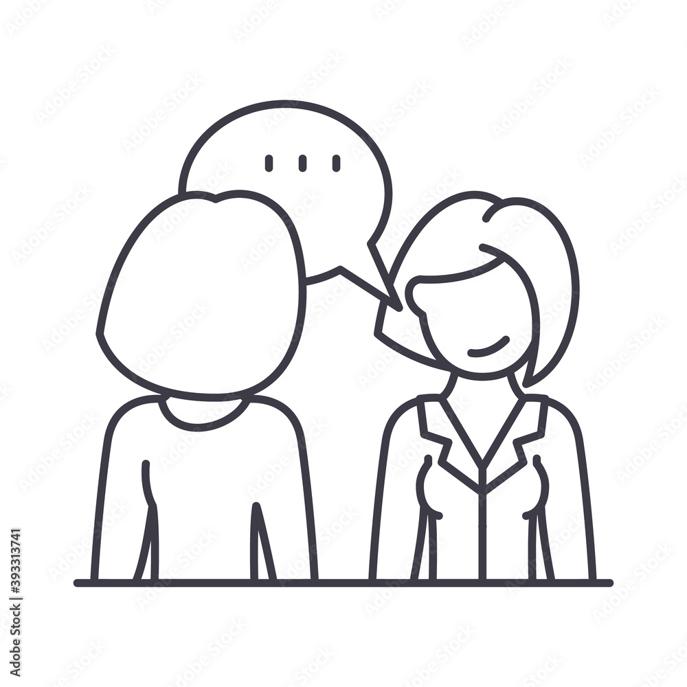 Consultant occupation icon, linear isolated illustration, thin line vector, web design sign, outline concept symbol with editable stroke on white background. Consultant occupation icon, linear isolated illustration, thin line vector, web design sign, outline concept symbol with editable stroke on white background.