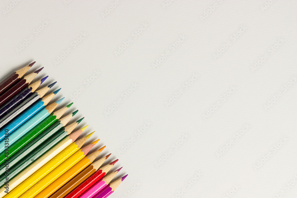 Fototapeta premium color pencils on a white background