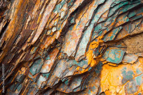 Obraz na plátne Rock layers , a colorful formation of rocks stacked over time