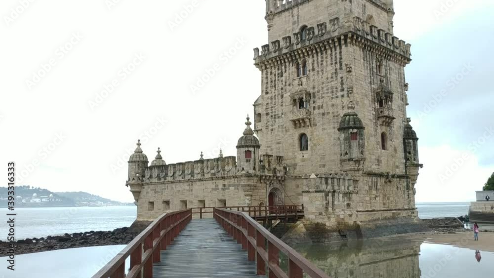View on the Belem Tower in Lisbon, Portugal at autumn View on the Belem Tower in Lisbon, Portugal at autumn