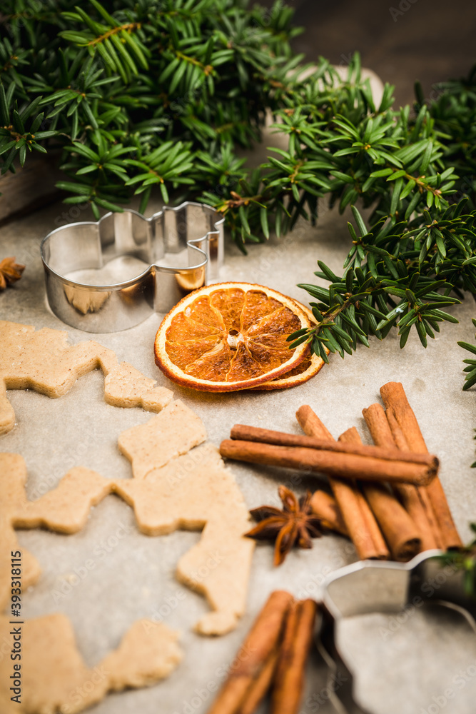 Making gingerbread cookies before Christmas. Christmas traditions. Christmas decorations.
Making gingerbread cookies before Christmas. Christmas traditions. Christmas decorations.