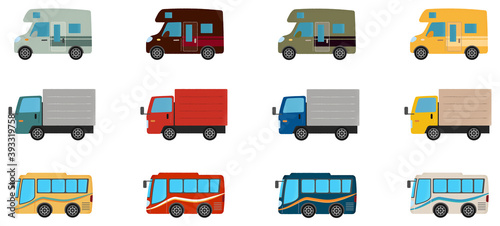 様々なタイプの自動車のベクターイラストセット	