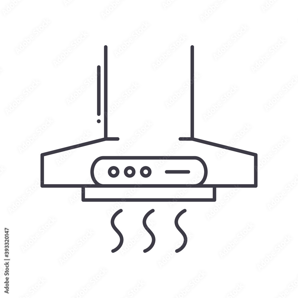 Cooker hoods icon, linear isolated illustration, thin line vector, web design sign, outline concept symbol with editable stroke on white background. Cooker hoods icon, linear isolated illustration, thin line vector, web design sign, outline concept symbol with editable stroke on white background.
