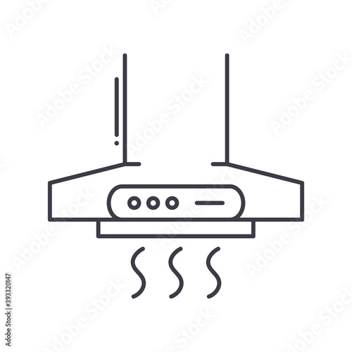 Cooker hoods icon, linear isolated illustration, thin line vector, web design sign, outline concept symbol with editable stroke on white background.