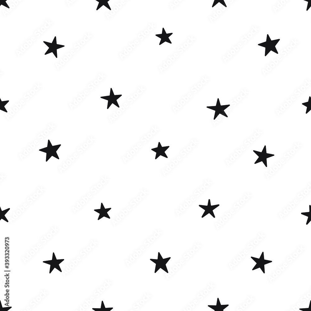 Seamless Star Pattern. Black and white vector illustration. Seamless Star Pattern. Black and white vector illustration.