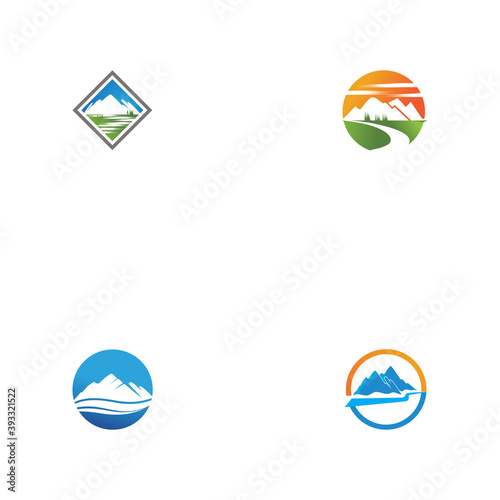 Set Mountain icon Logo Template Vector illustration design