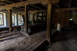 Inside an old water mill. Manufacture of the early 20th century