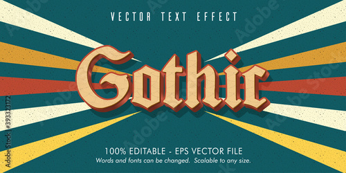 Gothic text, Old style editable text effect