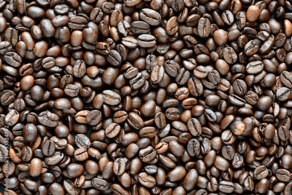top view of fresh roasted coffee beans background top view of fresh roasted coffee beans background