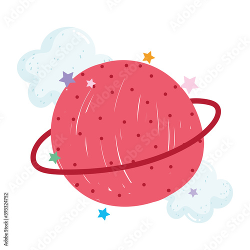 saturn planet solar system space adventure galaxy cartoon