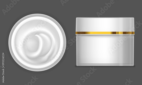 Jar with cosmetic cream mockup