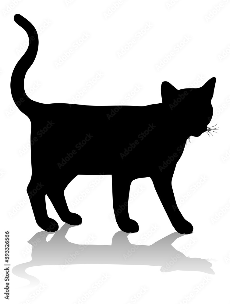 A silhouette cat pet animal detailed graphic A silhouette cat pet animal detailed graphic