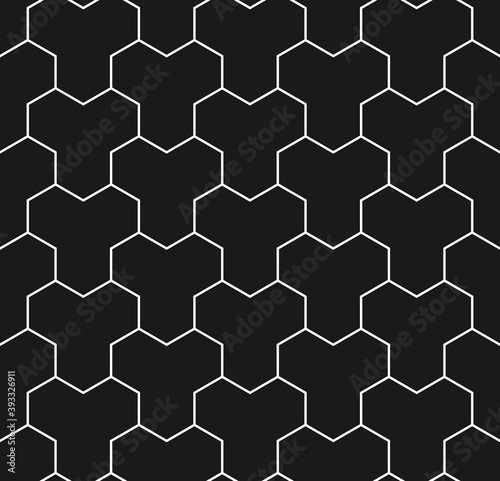 Paving stone seamless pattern in black and white. Tessellating Y tiles