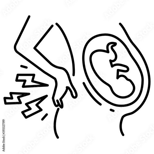 Backache Concept, back pain during pregnancy Vector Icon Design, In Vitro Fertilization Symbol on White Background, Pregnancy and obstetrician Sign, 