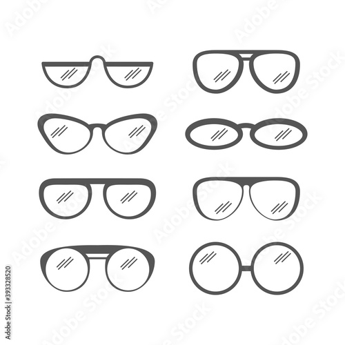 set of glasses gray minimalism. isodized