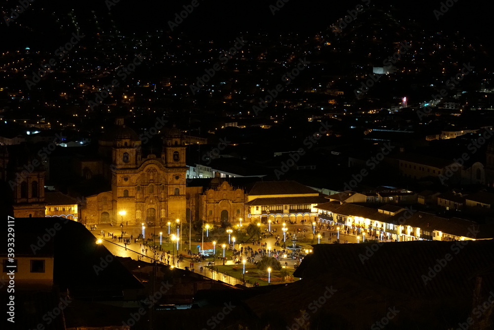peru, mountains, tourism, landscape, cusco, cuzco, city centre, historical centre, unesco heritage, colonial, night, lights, architecture 