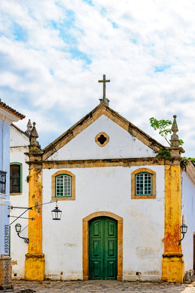 Obraz premium Famous churches in the ancient and historic city of Paraty on the south coast of the state of Rio de Janeiro founded in the 17th century