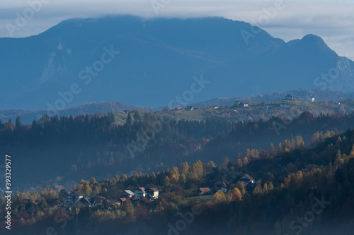 An Idyllic Carpathian Mountain Landscape at Sunrise