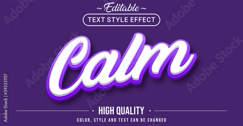 Editable text style effect - Calm with purple outline text style theme.
