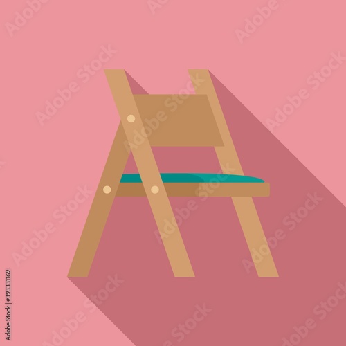 Folding chair icon. Flat illustration of folding chair vector icon for web design