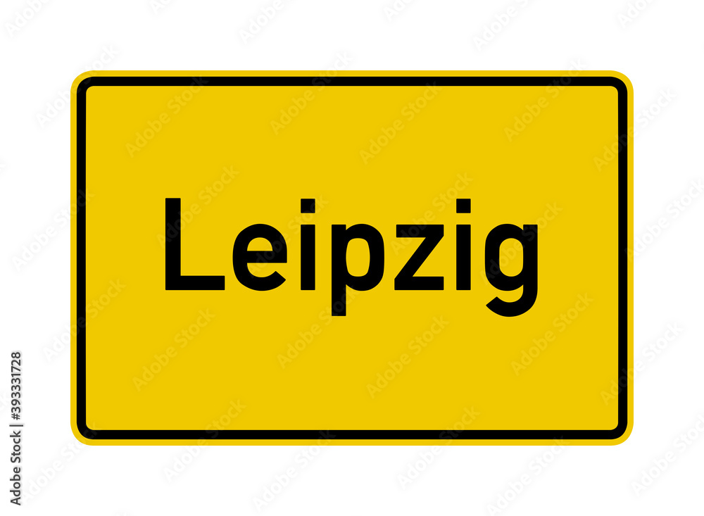 Leipzig city limits road sign in Germany Leipzig city limits road sign in Germany