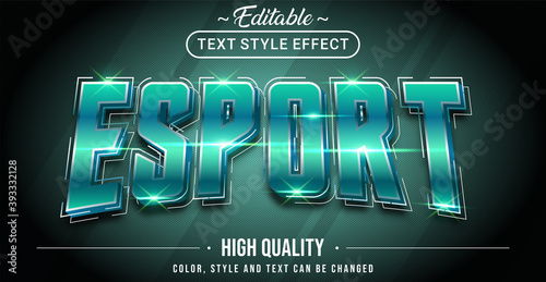 Editable text style effect - Green tosca gaming esport text style theme
