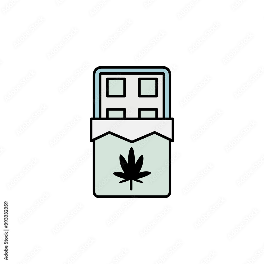 chocolate, marijuana outline icon. Can be used for web, logo, mobile app, UI, UX on white background chocolate, marijuana outline icon. Can be used for web, logo, mobile app, UI, UX on white background