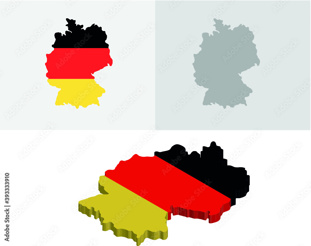 Obraz premium 3D and Flat Germany map