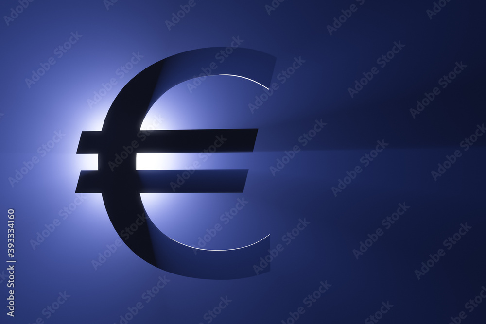 European currency symbol in the spotlight European currency symbol in the spotlight