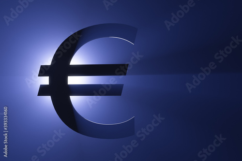 European currency symbol in the spotlight