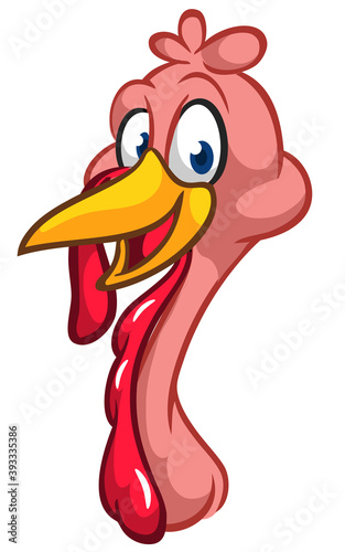 Cartoon happy cute thanksgiving turkey bird. Vector illustration. Design for Thanksgiving Day