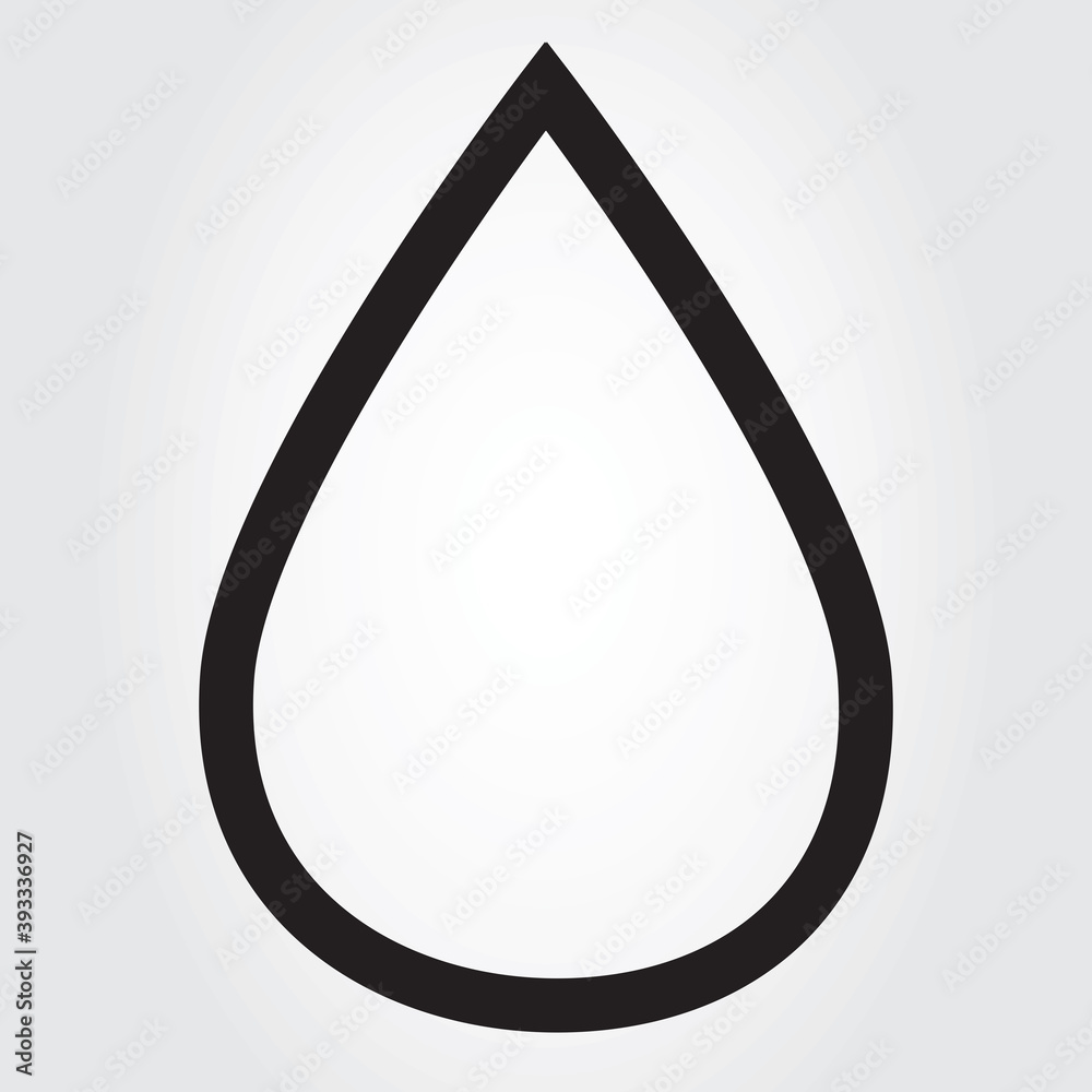 Water drop thin line icon vector isolated on gray background. Contour of water drop icon for web site, app, logo and design template. Water drop vector Water drop thin line icon vector isolated on gray background. Contour of water drop icon for web site, app, logo and design template. Water drop vector