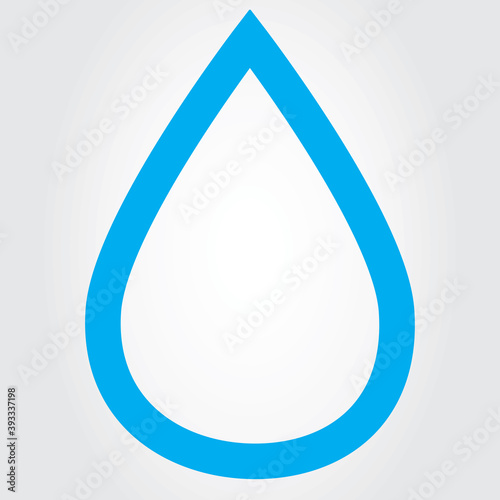 Water drop thin line icon vector isolated on gray background. Contour of water drop icon for web site, app, logo and design template. Water drop vector