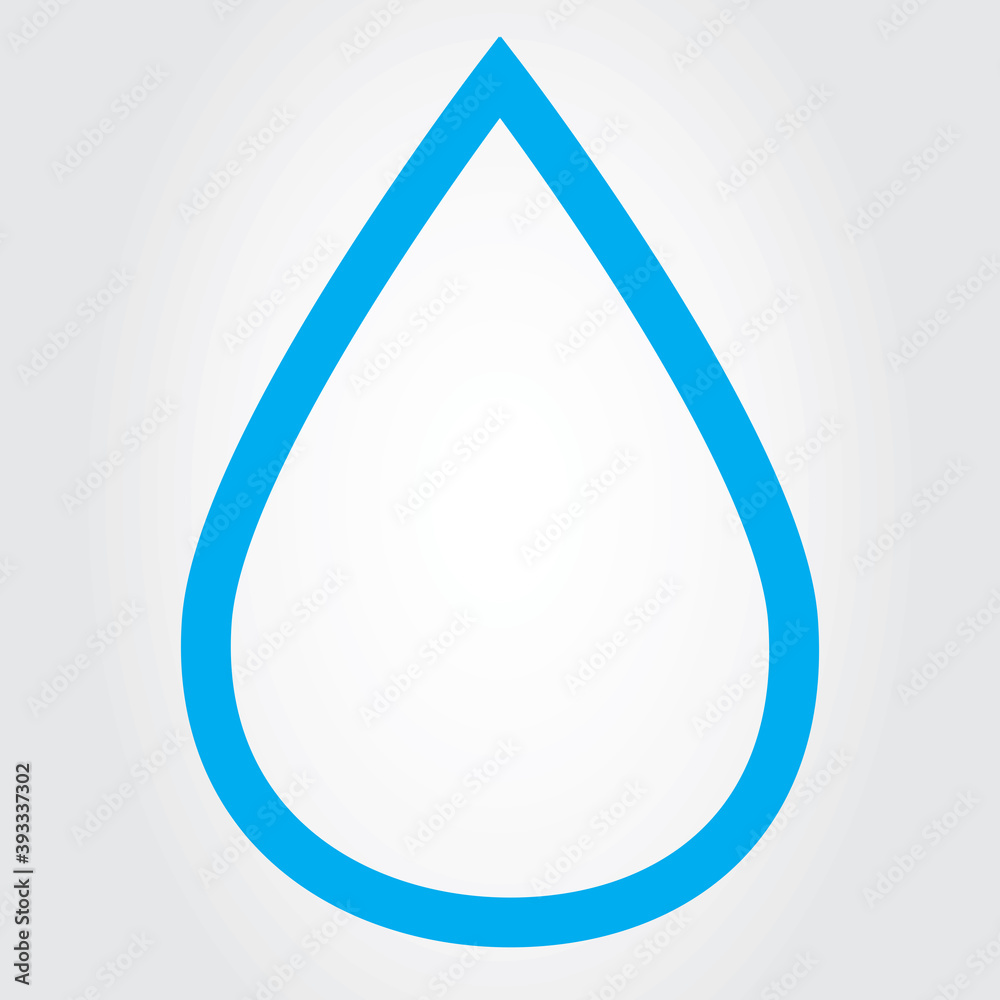Water drop thin line icon vector isolated on gray background. Contour of water drop icon for web site, app, logo and design template. Water drop vector Water drop thin line icon vector isolated on gray background. Contour of water drop icon for web site, app, logo and design template. Water drop vector