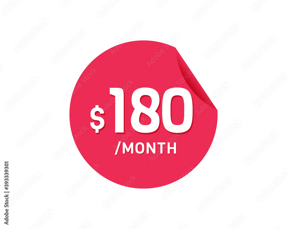 $180 Dollar Month. 180 USD Monthly sticker $180 Dollar Month. 180 USD Monthly sticker