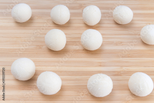 Asian women are making glutinous rice balls