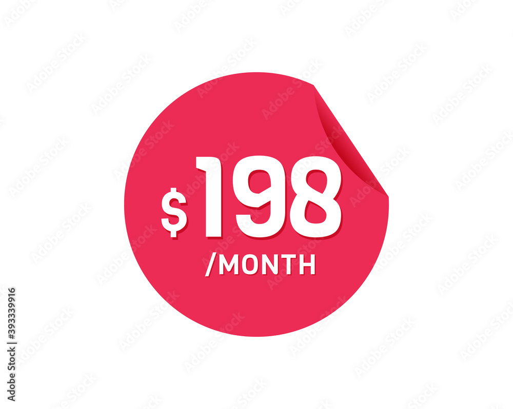 $198 Dollar Month. 198 USD Monthly sticker $198 Dollar Month. 198 USD Monthly sticker