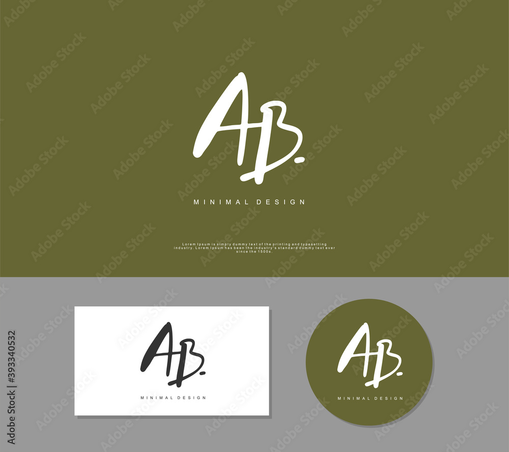 AB Initial handwriting or handwritten logo for identity. Logo with signature and hand drawn style. AB Initial handwriting or handwritten logo for identity. Logo with signature and hand drawn style.