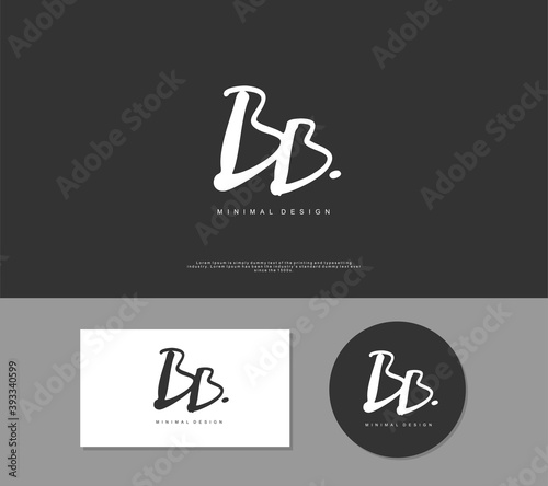 BB Initial handwriting or handwritten logo for identity. Logo with signature and hand drawn style.