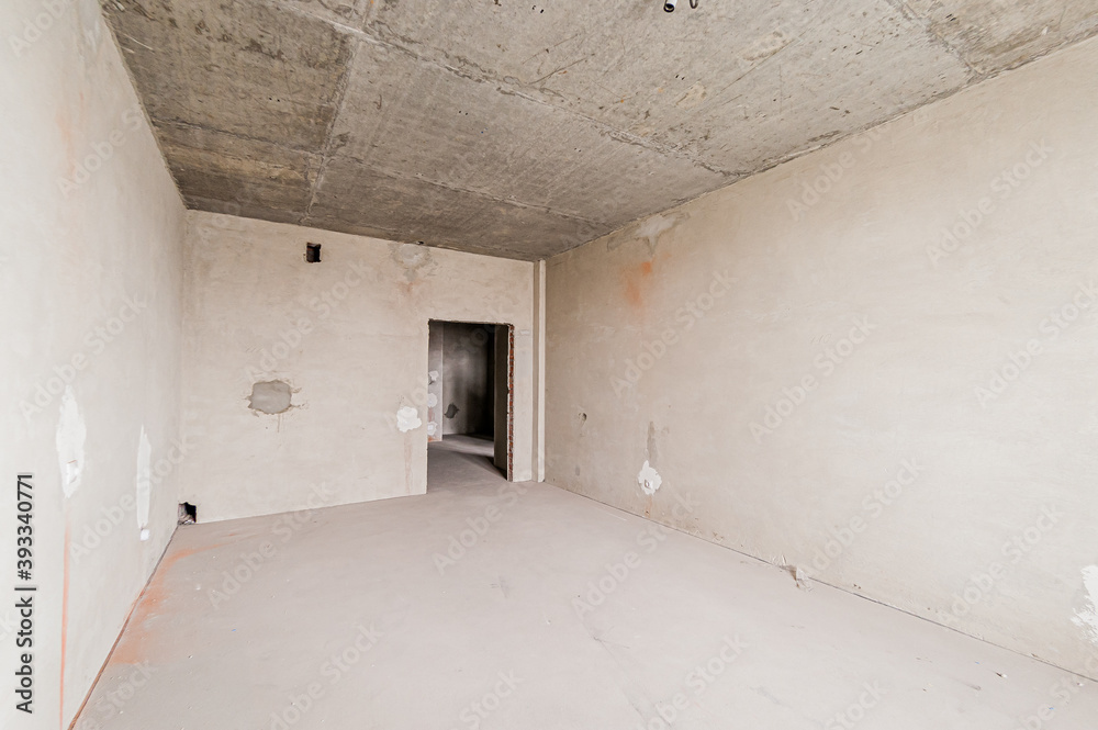Russia, Moscow- April 17, 2020: interior room apartment rough repair for self-finishing. interior decoration, bare walls of the premises, stage of construction Russia, Moscow- April 17, 2020: interior room apartment rough repair for self-finishing. interior decoration, bare walls of the premises, stage of construction