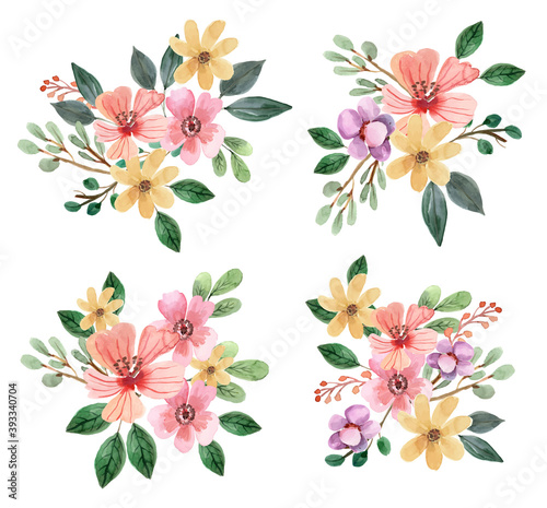 Watercolor Floral Arrangements Vector Collections