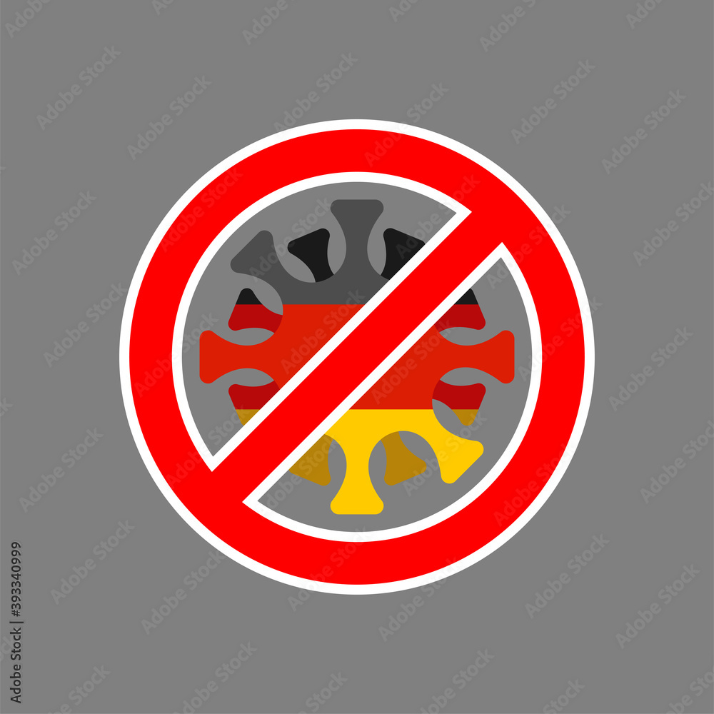 Stop coronavirus in Germany. Fighting coronavirus in Germany. German flag and COVID-2019. World epidemic. Pandemic. Country in quarantine lockdown Stop coronavirus in Germany. Fighting coronavirus in Germany. German flag and COVID-2019. World epidemic. Pandemic. Country in quarantine lockdown