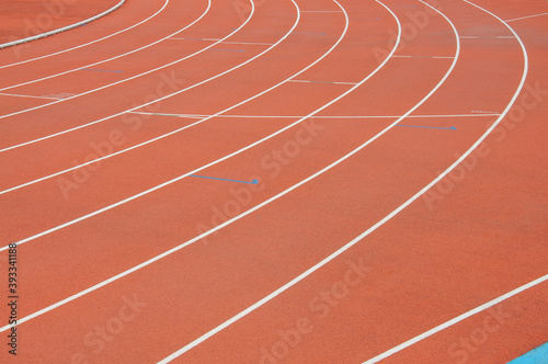 Running track in stadium.