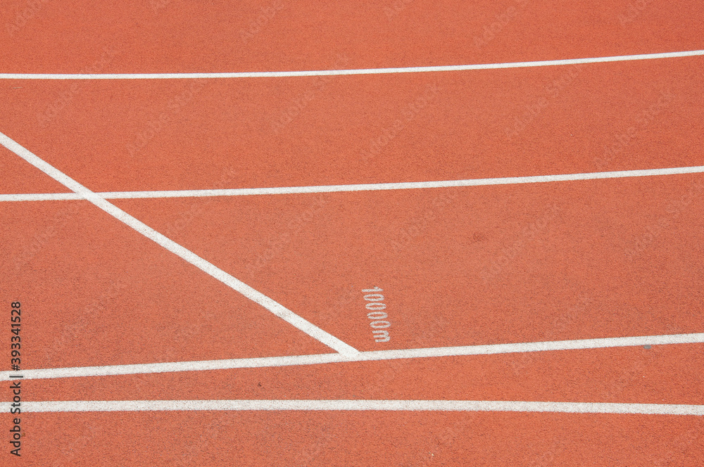 Running track in stadium.